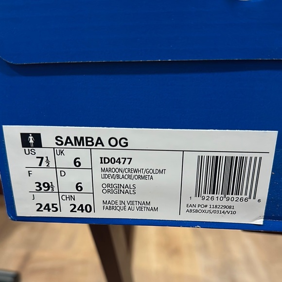 Adidas Samba Maroon Women’s Shoes - Picture 2 of 5